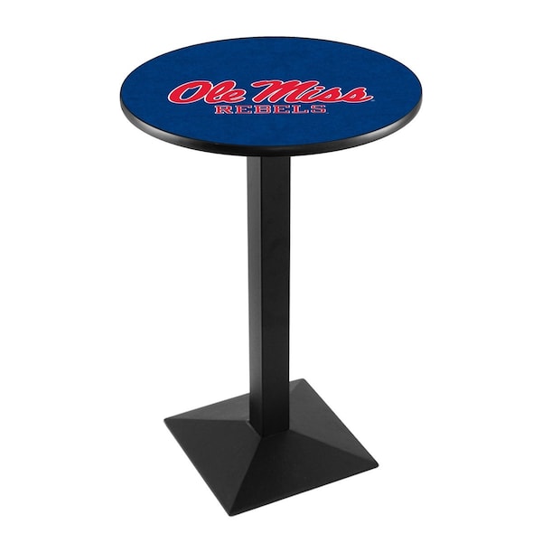 36" Blk Wrinkle Ole' Miss Pub Table